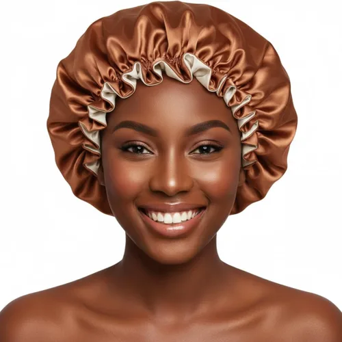 Vista 15 de Gorro de pelo para dormir, gorro de noche con clip ajustable, gorro reversible para el cabello para mujer, gorro de satén de seda