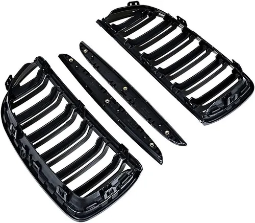 Vista 6 de CORP 2X - Rejilla de riñón para capó delantero, color negro brillante, doble línea, compatible con BMW E90 E91 Pre-Facelift