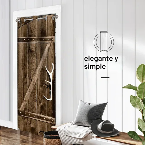 Vista 4 de Cortina de puerta para puerta, cortinas opacas de privacidad para armario y dormitorio