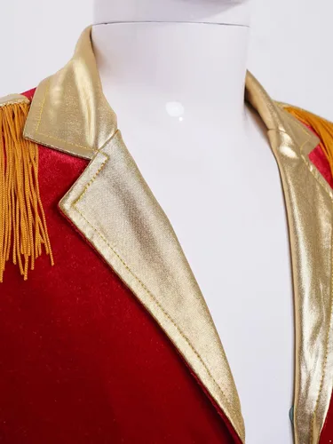 Vista 5 de winying Disfraz de Ringmaster de manga larga con borlas y cola de golondrina para niños