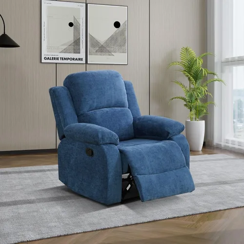 Vista 20 de Juego de sala de Estar reclinable de 3 piezas, juego de sofá reclinable Manual para conjunto de muebles de sala de Estar, con consola de Rojo