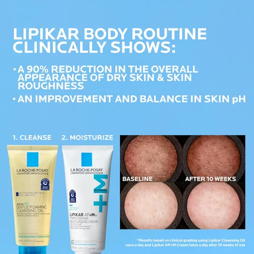 Vista 7 de La Roche-Posay Lipikar AP+ - Crema hidratante triple reparadora, loción facial y corporal para pieles secas y sensibles, hidratante con manteca