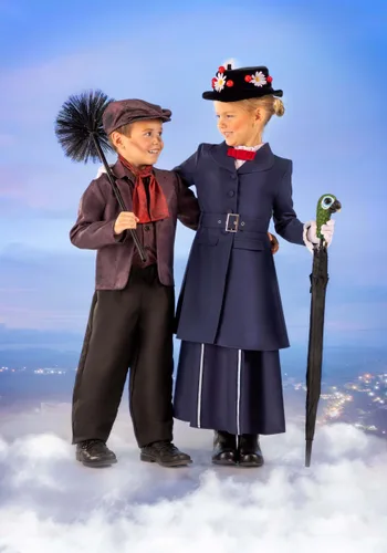 Vista 3 de Disfraz Disney de Mary Poppins para Niños Pequeños Multicolor