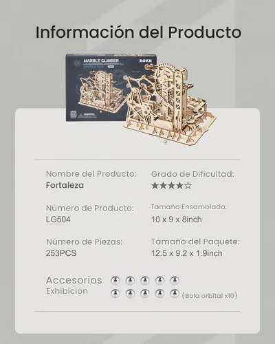 Vista 6 de ROKR Rompecabezas de madera 3D, modelo mecánico, kit de manualidades de madera, juguete de ensamblaje de bricolaje, juego de engranajes mecánicos