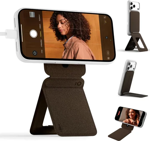 Vista 11 de MOFT MOVAS - Billetera con trípode para teléfono, 3 en 1, soporte magnético compatible con NFC, soporte para tarjetas ajustable de cuero vegano