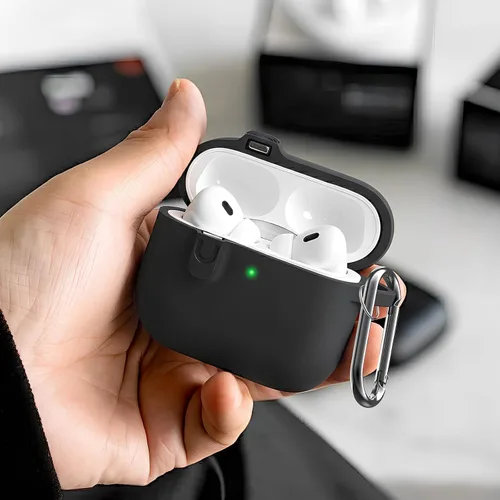 Vista 5 de Funda compatible con AirPod Pro 3 con kit de limpieza, color negro A4-magnético negro