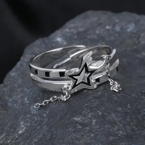 Vista 7 de TWINKANIME Anime Stuff Merch Ring Fashion Anime Jewelry Cosplay Style for Men Women Gifts Adjustable About 7-9# S925 Sterling Silver