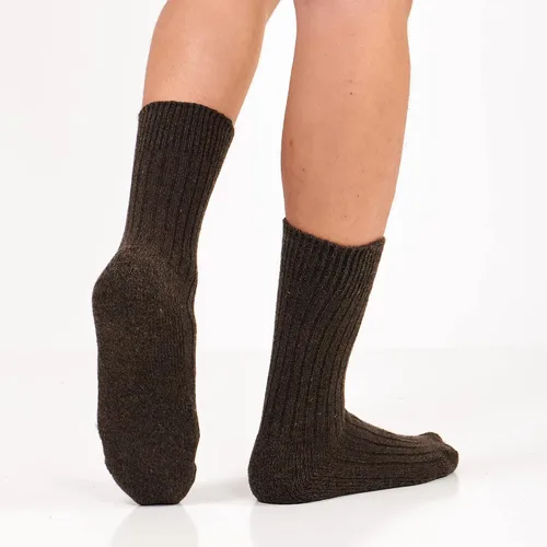 Vista 6 de GoWith 3 Pairs Men's Thick Merino Wool Socks, Warm Cozy Winter Crew Socks, Thermal Full-Terry Fuzzy Knit Socks