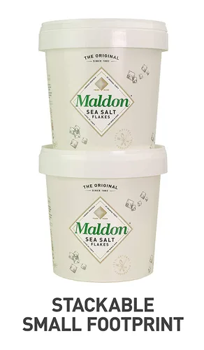 Vista 7 de Maldon Sal, copos de sal marina, tina resellable, Kosher, natural, artesanal, gourmet, cristales piramidales, 20 oz (570 g) paquete de 2