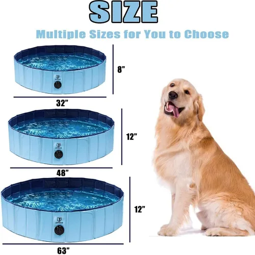 Vista 6 de Piscina plegable para perros y mascotas, piscina plegable para mascotas, bañera para niños, piscina para perros y gatos, interior y exterior, 32