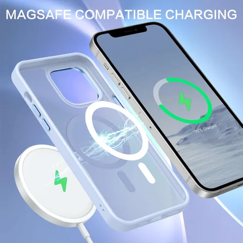 Vista 4 de BENTOBEN Funda magnética para iPhone 12, iPhone 12 Pro [compatible con Magsafe], funda translúcida mate, delgada, a prueba de golpes, para mujeres