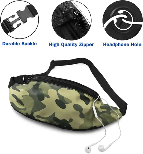 Vista 4 de SHUANGFEI Custom Fanny Pack for Men Women, Personalized Adjutable Belt Packs Add Your Own Image Waist Bag, Fannypack for Running, Travel, Hiking