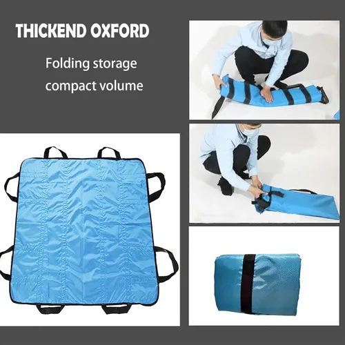 Vista 6 de Almohadilla posicionada para cama con asas de 48" X 40", protector de colchón para incontinencia, forro de ropa de cama con correas para fácil