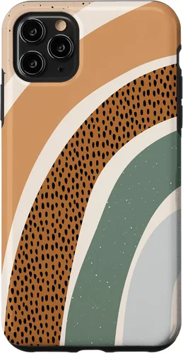 Vista 13 de Boho Burnt Orange Half Rainbow with Dotted Pattern Arches Case for iPhone 17