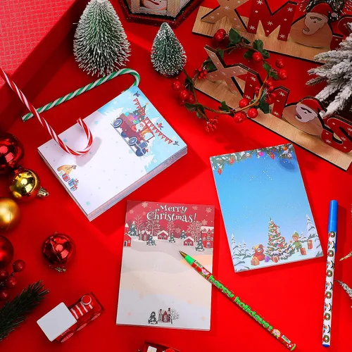 Vista 7 de 300 notas adhesivas de Navidad, bloc de notas de invierno, notas adhesivas de muñeco de nieve, autoadhesivas, extraíbles, divertidos bloc de notas