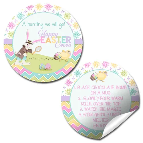 Vista 17 de AmandaCreation - Etiquetas adhesivas para embalaje con temática de gnomo de Pascua con temática de conejo de gnomo de Pascua con bomba de cacao