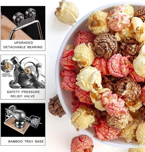 Vista 3 de Popcorn Poppers Chinese Popcorn Pop-Corn Cannon Stainless Steel Popcorn High Pressure Cooker Popper(268ML)