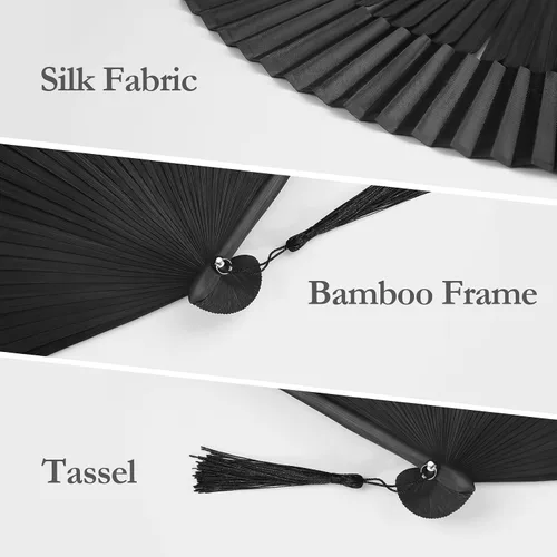 Vista 10 de KEZKALS Hand Fan, Handheld Fan, Chinese/Japanese Hand Fans Foldable