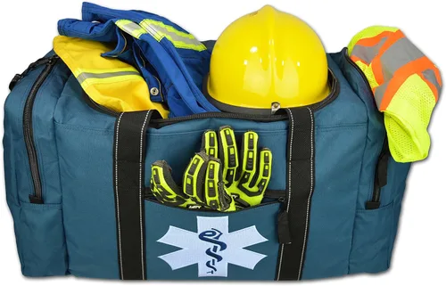 Vista 5 de Lightning X First Responder EMS - Bolsa de equipo de extracción de rescate médico con nombre bordado personalizado, Azul Patchwork