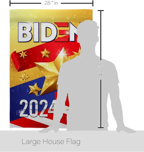 Vista 2 de Biden Harris Flag 2020 House Pack Patriotic Vote President Democrat Republican Tea Party United State American Election Banner Small Garden Yard