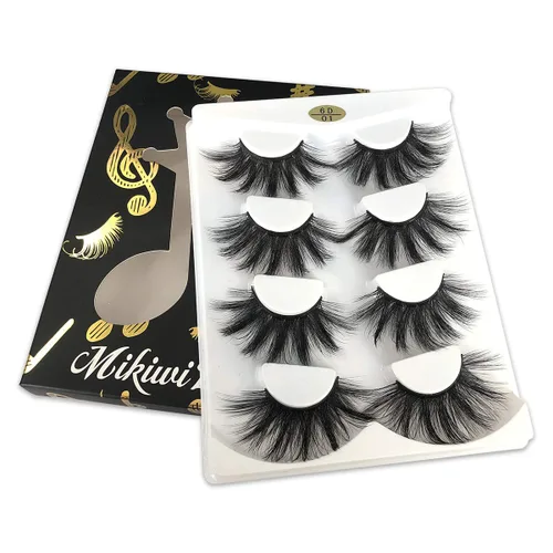 Vista 2 de Mikiwi Pestañas postizas de visón de 25 mm, pestañas de 25 mm, pestañas de visón sintético 6D, pestañas postizas de visón, pestañas dramáticas