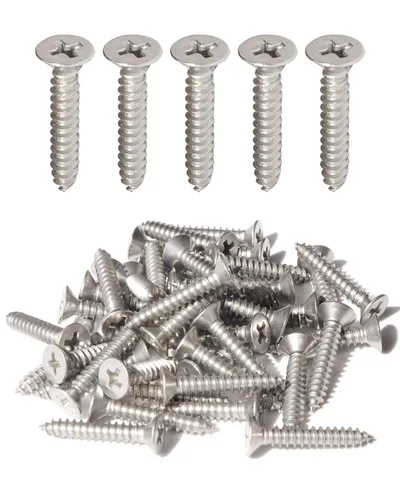 Vista 7 de IMScrews 100 tornillos de madera Phillips de cabeza plana inoxidable #4 x 1-1/4" (32mm) 18-8 (304) tornillos autorroscantes avellanados de acero