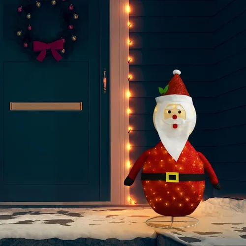 Vista 2 de vidaXL Figura decorativa de Papá Noel de Navidad, tela de lujo LED, varios tamaños