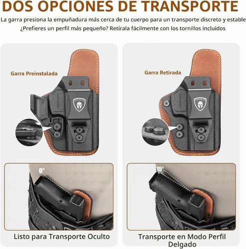 Vista 7 de Funda IWB híbrida WARRIORLAND, se ajusta a Taurus G2C / G3C / G3 / G2s / G3X & XL / PT111 G2 / PT140 G2 - Preparada para ópticos, funda