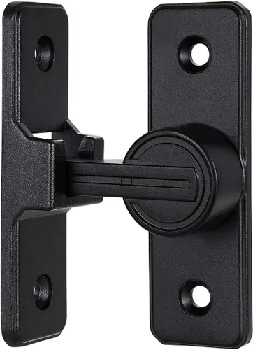 Vista 6 de Cerraduras negras para puertas de granero de 90 grados, cerraduras de puerta de granero deslizantes pesadas, aleación de zinc premium para mayor