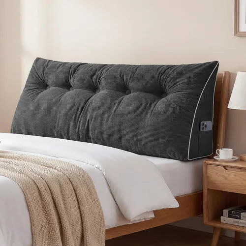 Vista 13 de Sasttie Almohada de Cabecera Full, Almohada de Cuña Cabecera para Sentarse en la Cama, Soporte de Respaldo Cojín Triangular para Leer - Cuenta