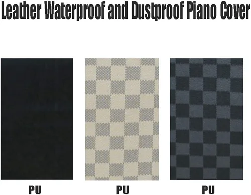 Vista 7 de Funda protectora a prueba de polvo, cubierta antipolvo para teclado de piano, protección de piel sintética, cubierta universal de 88 teclas Negro