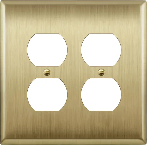 Vista 33 de LIDER Placa de pared de metal para receptáculo dúplex, cubierta de salida de acero inoxidable, resistente a la corrosión, tamaño mediano de 1