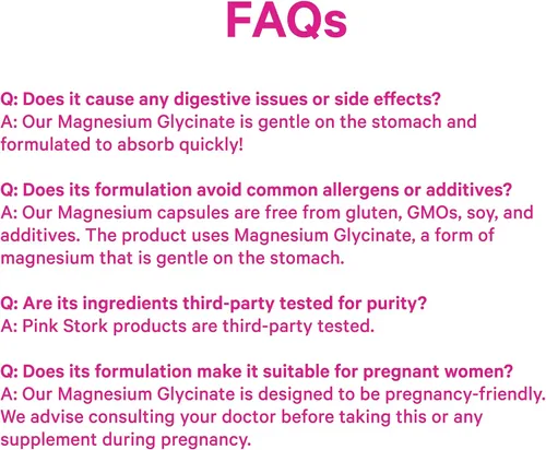 Vista 9 de Pink Stork Glicinato de magnesio con vitamina D - Suplemento de magnesio para mujeres para apoyar la calma natural, el estado de ánimo y el sueño