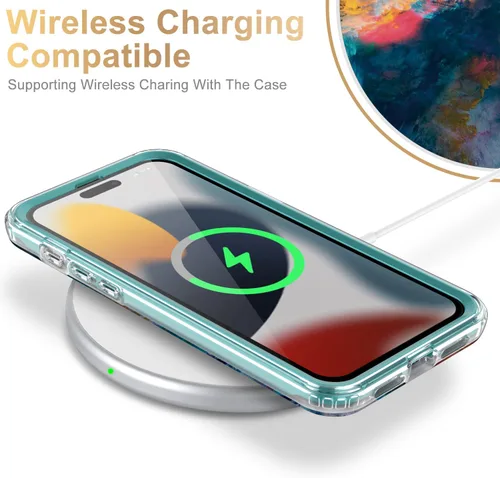 Vista 5 de Esdot - Funda para iPhone 15 Pro con protector de pantalla integrado, cubierta duradera con diseños modernos para mujeres y niñas, funda protectora