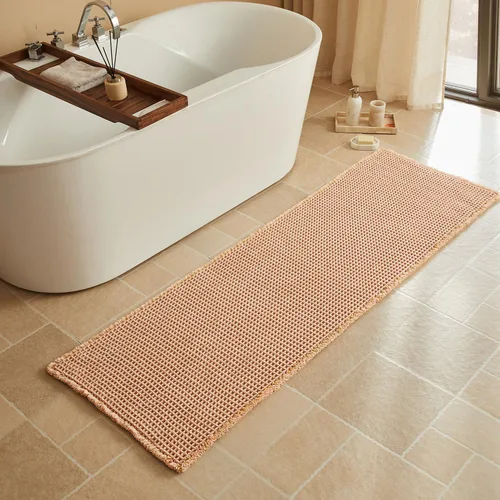 Vista 130 de Triohero Tapete de baño con diseño de gofre, tapete de baño pequeño y bohemio, antideslizante, lavable, ultra suave, súper absorbente, de secado