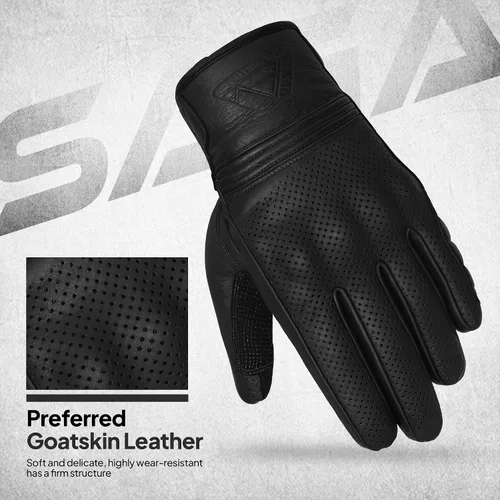 Vista 3 de Ultimate Guantes de Motocicleta para Hombres y Mujeres Compatibles con Pantalla Táctil Guantes de Conducción con Cuero Premium, Pantalla Táctil