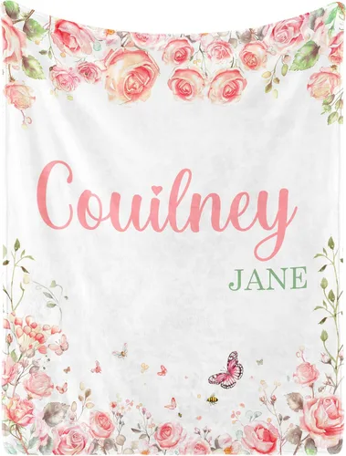 Vista 23 de Manta de bebé personalizada con nombre, manta de nombre personalizado para niños, mantas de franela suave en Pascua, regalos personalizados de bebé