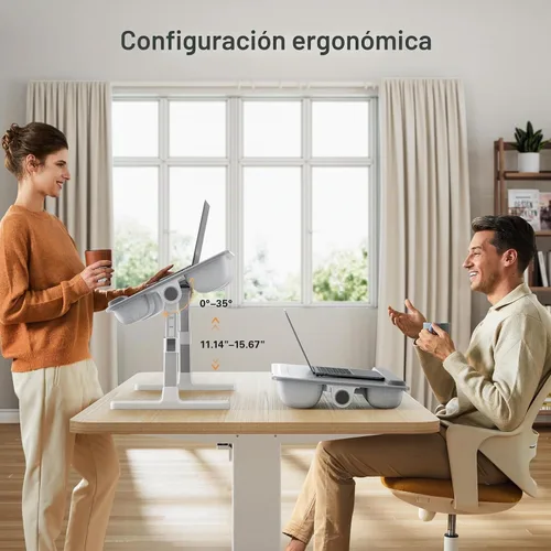 Vista 3 de HUANUO Escritorio para Cama y Computadora Portátil, Bandeja para Computadora Portátil para Cama, Sofá, Escritorio de Regazo para Trabajar, Comer