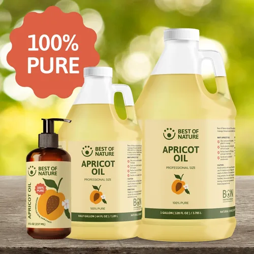 Vista 13 de Best of Nature Aceite de almendra de albaricoque 100% puro – Masaje ligero sin perfume y aceite corporal para piel, cara y cabello – Aceite portador