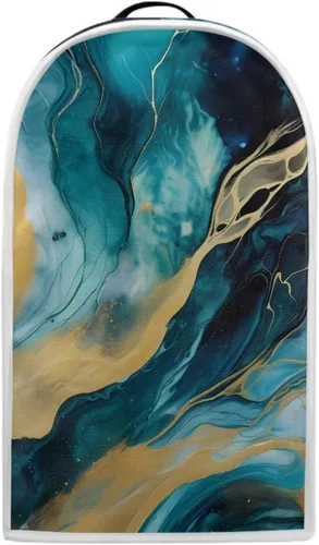Vista 2 de Fundas para batidora para cocina, cubierta de procesador de alimentos de mármol azul con mango duradero, cubiertas antipolvo para electrodomésticos