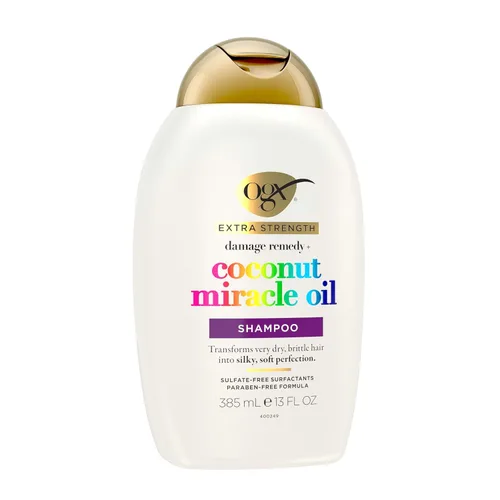 Vista 7 de Ogx Champú de aceite de coco Miracle + remedio para el daño extra fuerte, 13 oz