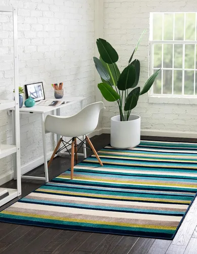 Vista 14 de Unique Loom Azalea Collection - Alfombra Glenn (Runner 2' 0" x 6' 0", amarillo/beige)