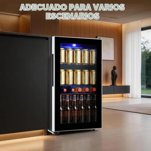 Vista 6 de WANAI Refrigeradores de bebidas 120-Can Mini refrigerador pequeño con pantalla táctil LED