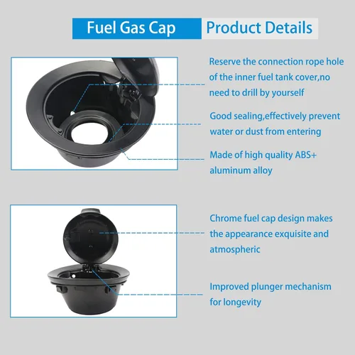Vista 4 de 68250120AA - Cubierta de tapa de gasolina – Accesorios de puerta de tapa de tanque de combustible negro compatibles con Dodge Challenger 2008-2023