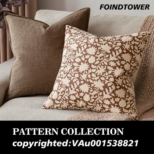 Vista 3 de Foindtower - Juego de 2 fundas de almohada decorativas con flores neutras estilo farmhouse, fundas de almohada boho para sofá, sofá cama