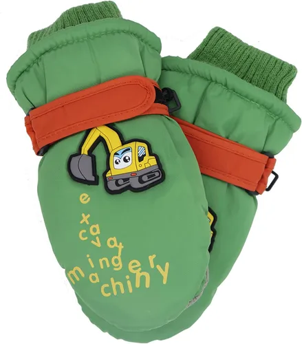 Vista 5 de Lindos guantes de esquí de dibujos animados para niños, guantes de nieve cálidos al viento con forro polar antideslizante, guantes deportivos