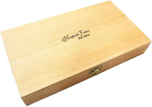 Vista 2 de Juego de 6 cuchillos con asas de acero inoxidable en caja de presentación