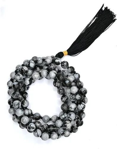Vista 3 de Amazing Gemstone Japa Mala - Collar de 108 cuentas de oración y pulsera de muñeca Mala para meditación