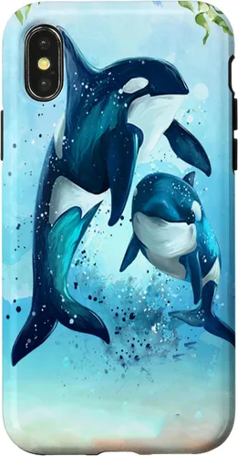 Vista 5 de iPhone 16 Orca Whales Animal Nature Case Men Women Boys Girls Orca Case