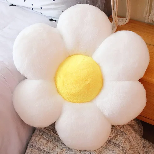 Vista 6 de lannery Almohadas de felpa con flores, cojín de suelo de flores, juguete para leer, habitación, ver la televisión (11.8 pulgadas, azul)